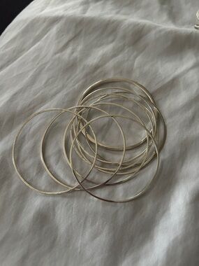 Sterling silver Bangle Bracelet Set - Women Jewelry